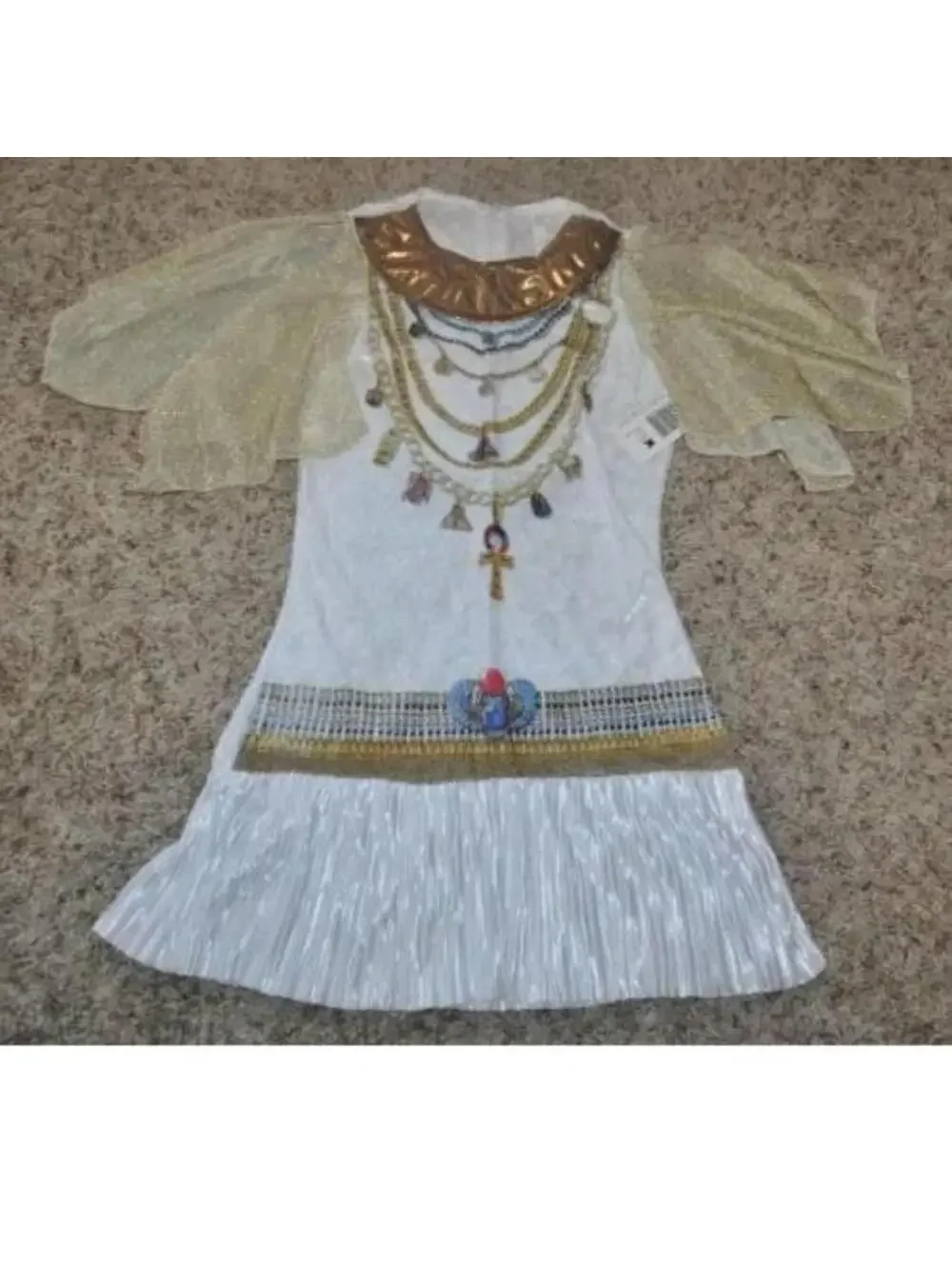 Cleopatra Halloween Costume 1/3 Cleo Cutie Egyptian 3 Pc White Gold Girls Teen